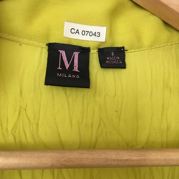 Milano | Lime green ruffle sheer blouse - Picture 3 of 4